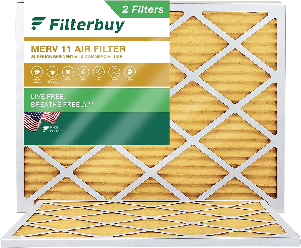 Filterbuy 17.5x23.5x1 MERV 11 Pleated HVAC AC Furnace Air Filters (2-Pack)