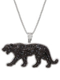 Shaquille O'Neal Men's SimuLatitudeed Diamond Sterling Silver Panther Pendant, 24" Chain