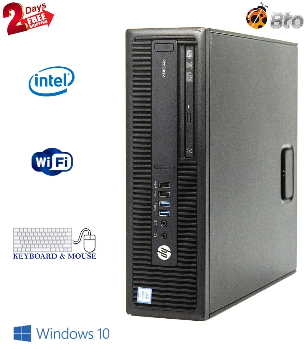 Pre-Owned  600 G2 Desktop Computer Intel Pentium G4400 3.3GHz CPU 8GB Ram, 120GB SSD, 1TB HDD, Keyboard & Mouse, WiFi, DVD, Win10 Pro PC (Refurbished)