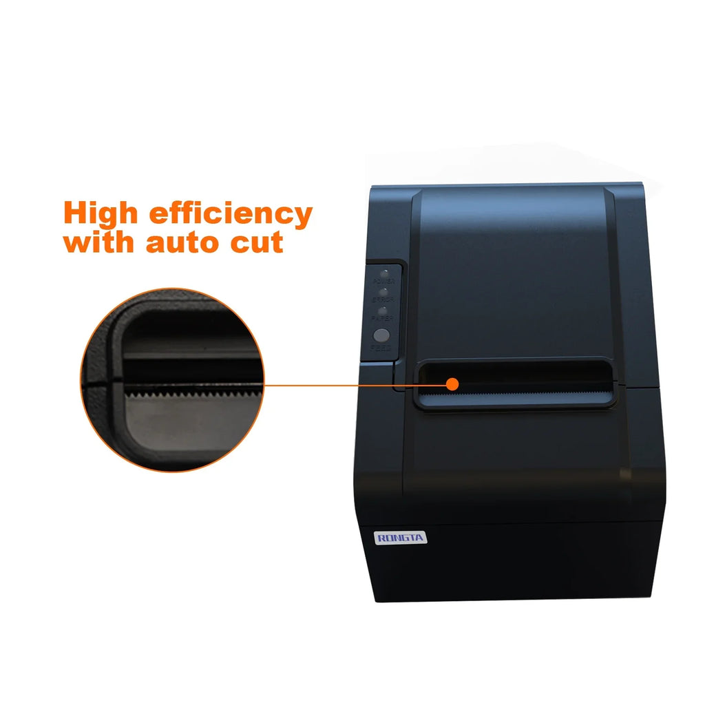 RONGTA POS Printer, 80mm USB Thermal Receipt Printer, Restaurant Kitchen Printer with Auto Cutter Support Cash Drawer,USB Serial Ethernet Interface Optional for Windows/Mac/Linux (RP326)