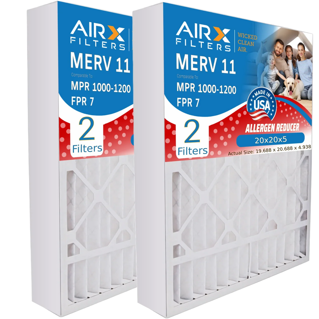 20x20x5 Air Filter MERV 11 Comparable to MPR 1000, MPR 1200 & FPR 7 Compatible with ReservePro 4531 Premium USA Made 20x20x5 Furnace Filter MERV 11 by AIRX FILTERS WICKED CLEAN AIR.