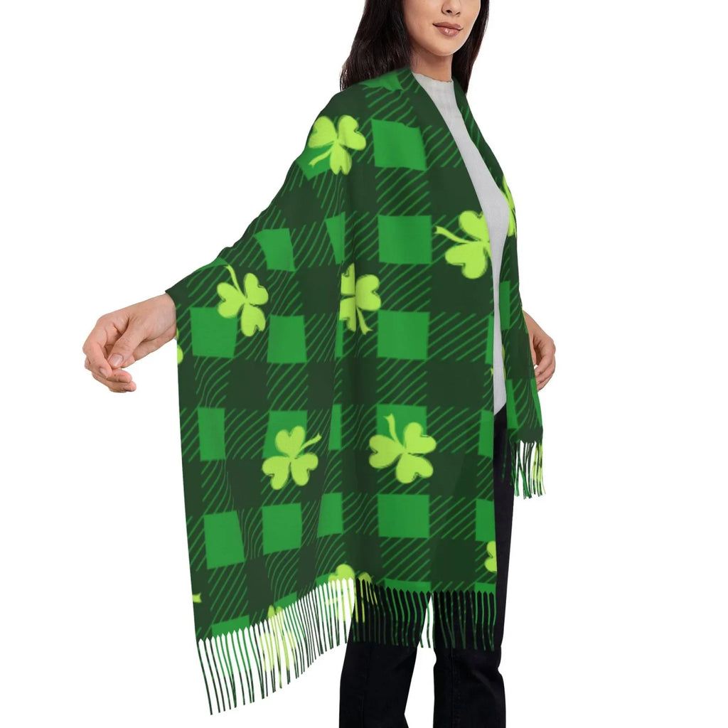 Bingfone Soft Cashmere Feel Scarf For Women Elegant Art Print Winter Warm Scarves Large Shawl Wrap Gifts- Happy St. Patrick's Day5