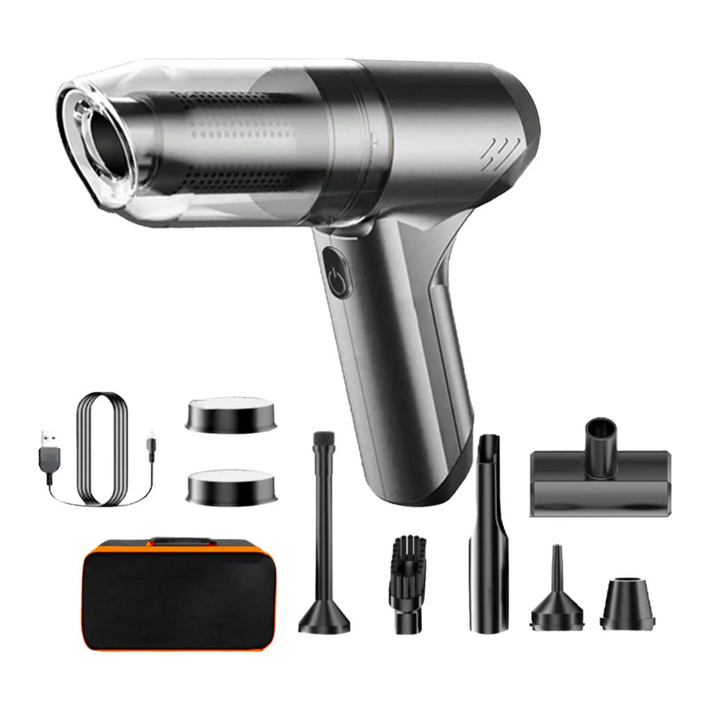 Handheld Vacuum Cleaner Hand Held Vacuum with 500ml Dustbin 12000PA Suction Port gray with bag
