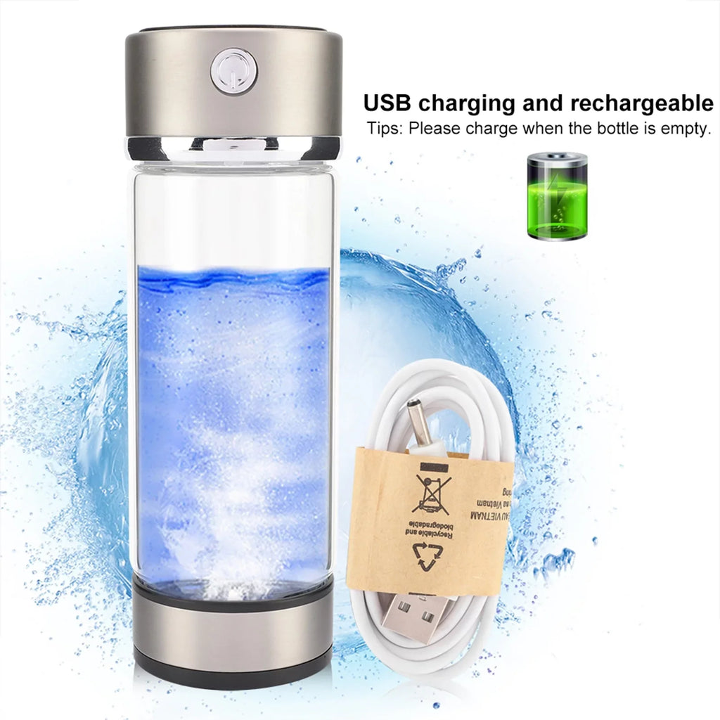 VIFERR Hydrogen Water Bottle USB Charging Rich Hydrogen Water Purifier Filter Glass Bottle Portable Lonizer Cup