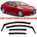 Voron Glass in-Channel Extra Durable Rain Guards for Toyota Corolla 2020-2024 Sedan, Window Deflectors, Vent Window Visors, 4 Pieces - 200521