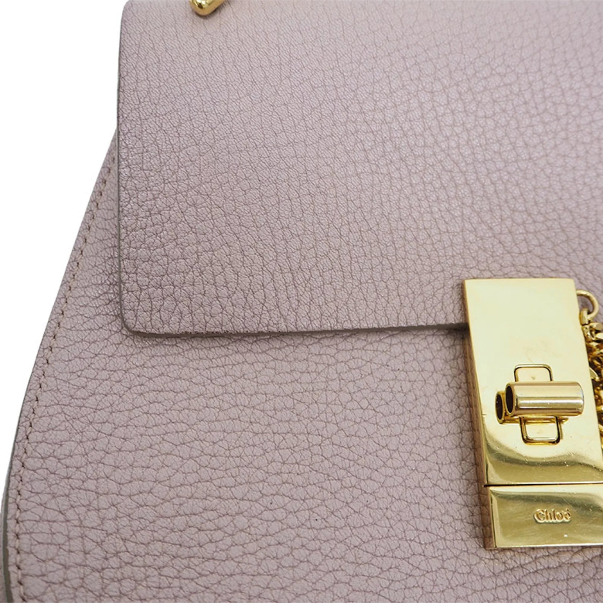 Pre-Owned Chloé Chloe Drew Chain Shoulder Bag 3S1031-9 Pink Leather Ladies (Good)