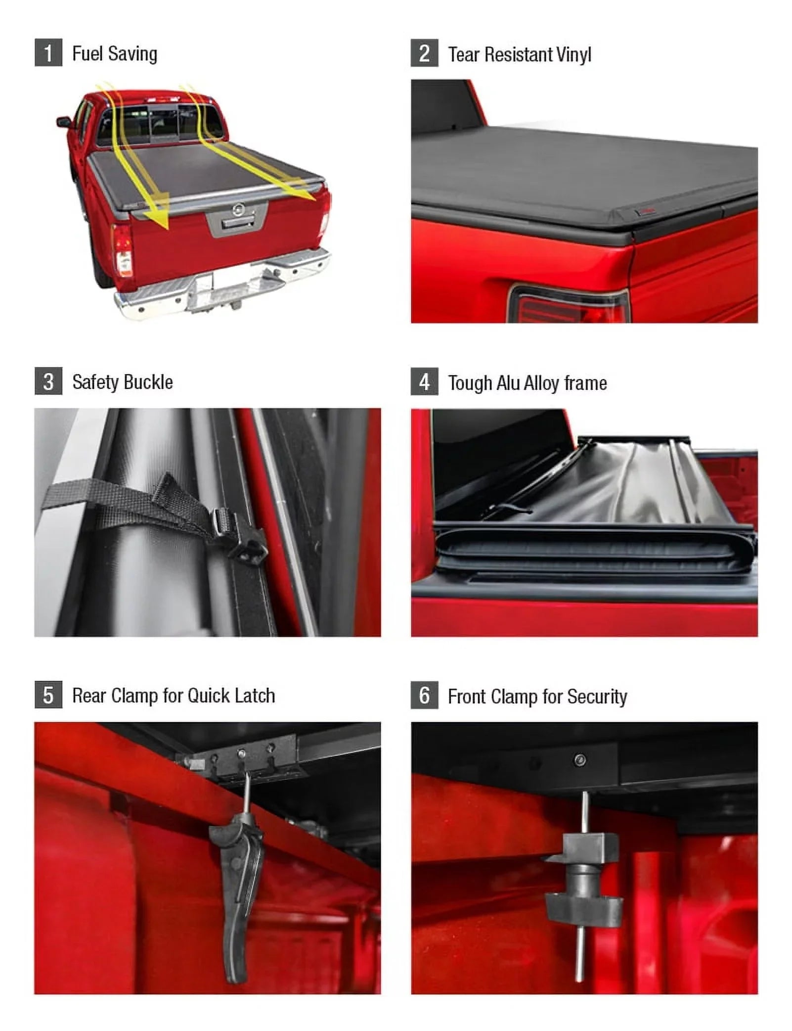 MaxMate Soft Quad-fold Truck Bed Tonneau Cover Compatible with 2009-2018 Dodge Ram 1500; 2019-2023 Classic | 5'7" (67") Bed | TCD484015