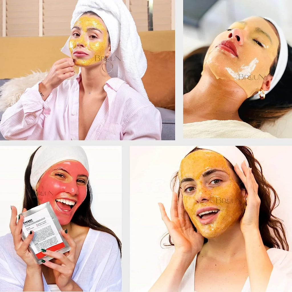 BRÜUN Jelly Mask Jar Sea Mud Peel-Off Face Care Rubber Mask | 23 fl oz Skin Care Moisturizing Gel Mask Jar Spa Set
