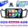 Podofo 2+32G for Toyota RAV4 2013-2019 Wireless Carplay Android Auto Mirror Link 10'' Touchdisplay Car Stereo Radio Android 12 HD 1080P WIFI GPS FM Bluetooth, AHD Backup Camera
