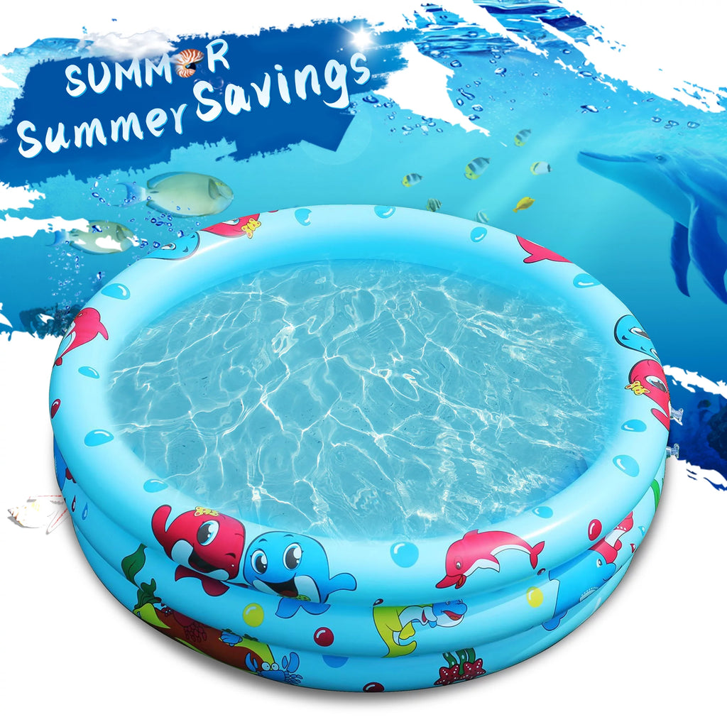 59" InfLatitudeable Baby Swimming Pool,Round Portable Child Little Pump Pool,Kiddie Paddling Pool Indoor&Outdoor Toddler Water Game Play Center for Kids/Girl/Boy,Summer Saving