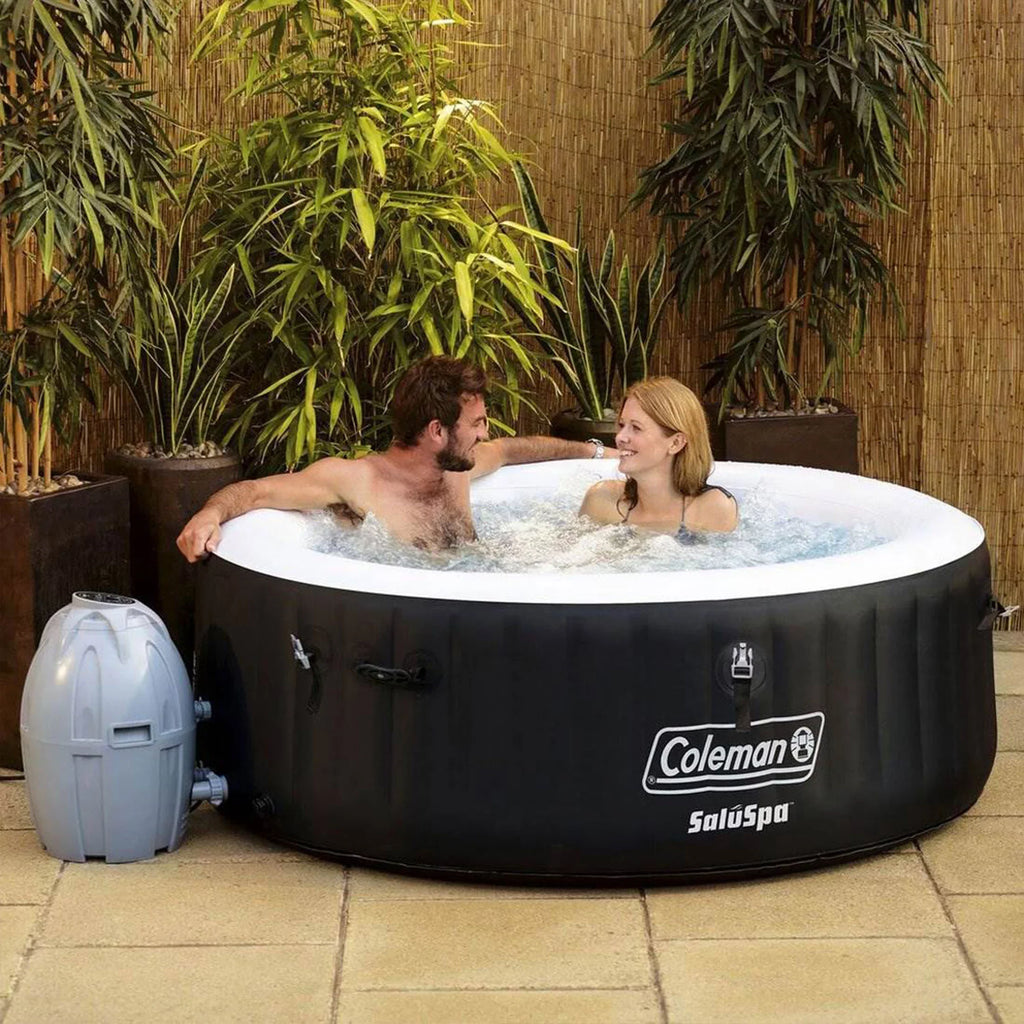 Coleman SaluSpa 4 Person InfLatitudeable Outdoor Hot Tub & 2 Seat Accessory