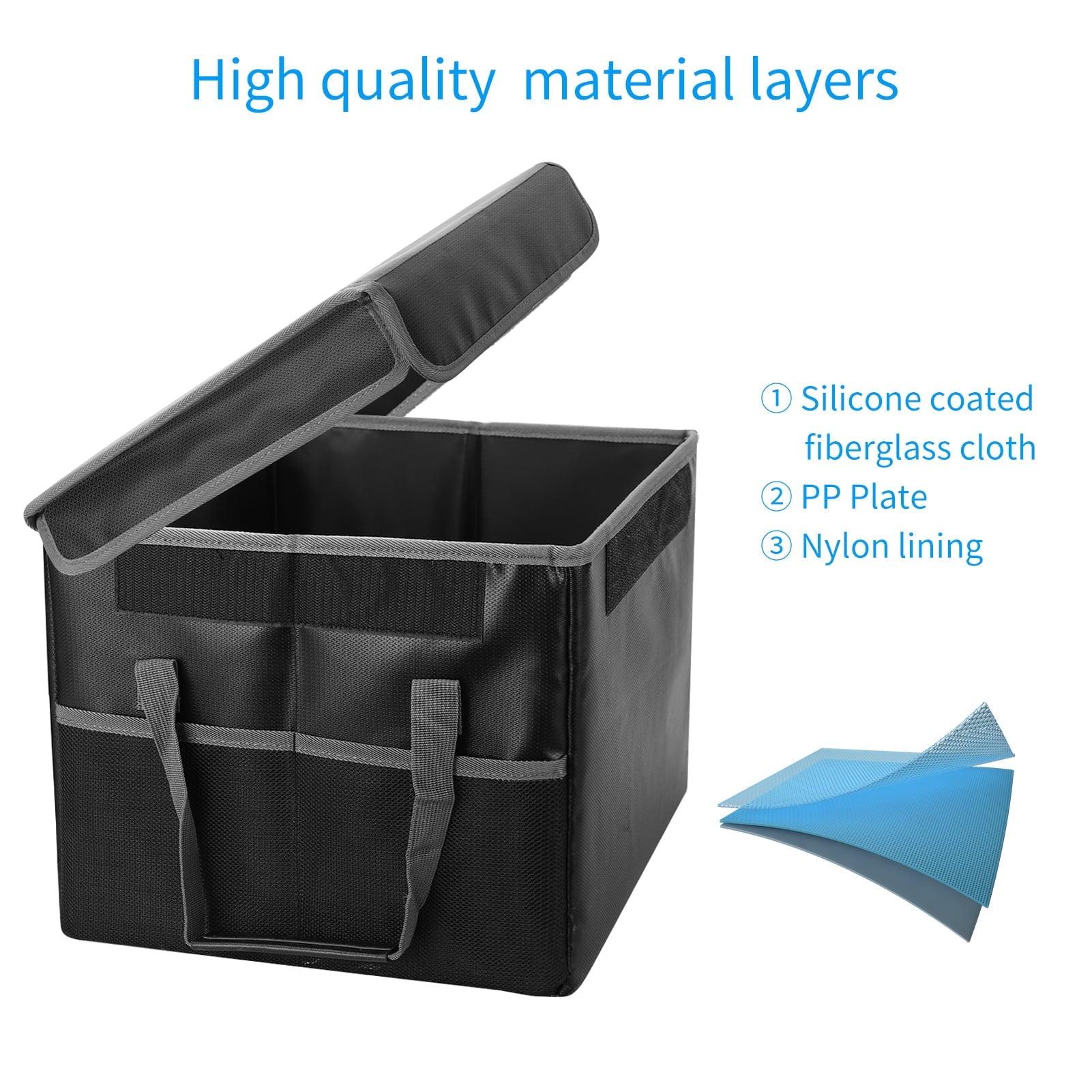 Andoer Fireproof Document Bag Fireproof Waterproof Storage Box Suitable for Hanging LetterLegal Folder Magazine Files Book Portable Home Office Car Box with Lid