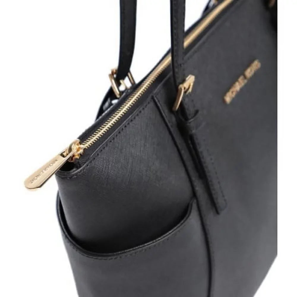 MICHAEL Michael Kors Jet Set Travel Med. Top Zip Saffiano Tote - Black - 30F2GTTT8L-001