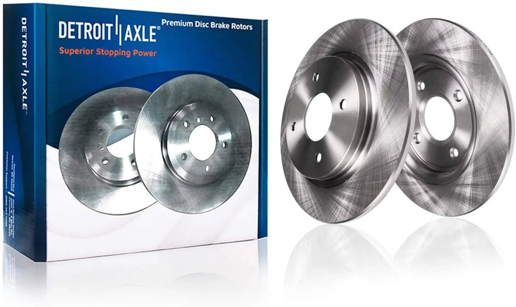 Detroit Axle - Rear Brake Kit for 4-Wheel Disc 2004-2009 Kia Spectra, 2005-2009 Kia Spectra5 Disc Brakes Rotors and Ceramic Brake Pads 2006 2007 2008 Replacement