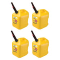 Midwest Can Company 5 Gallon Diesel Can Fuel Container w/ Auto Shut Off (4 Pack)