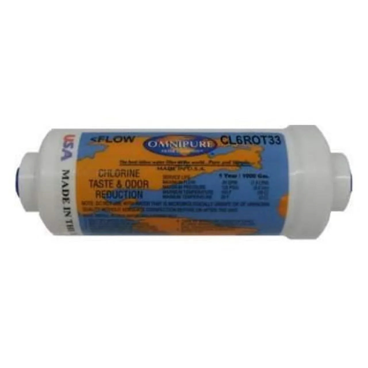 Omnipure K2328-JJ 2" x 6" T28 GAC Carbon Inline Cartridge