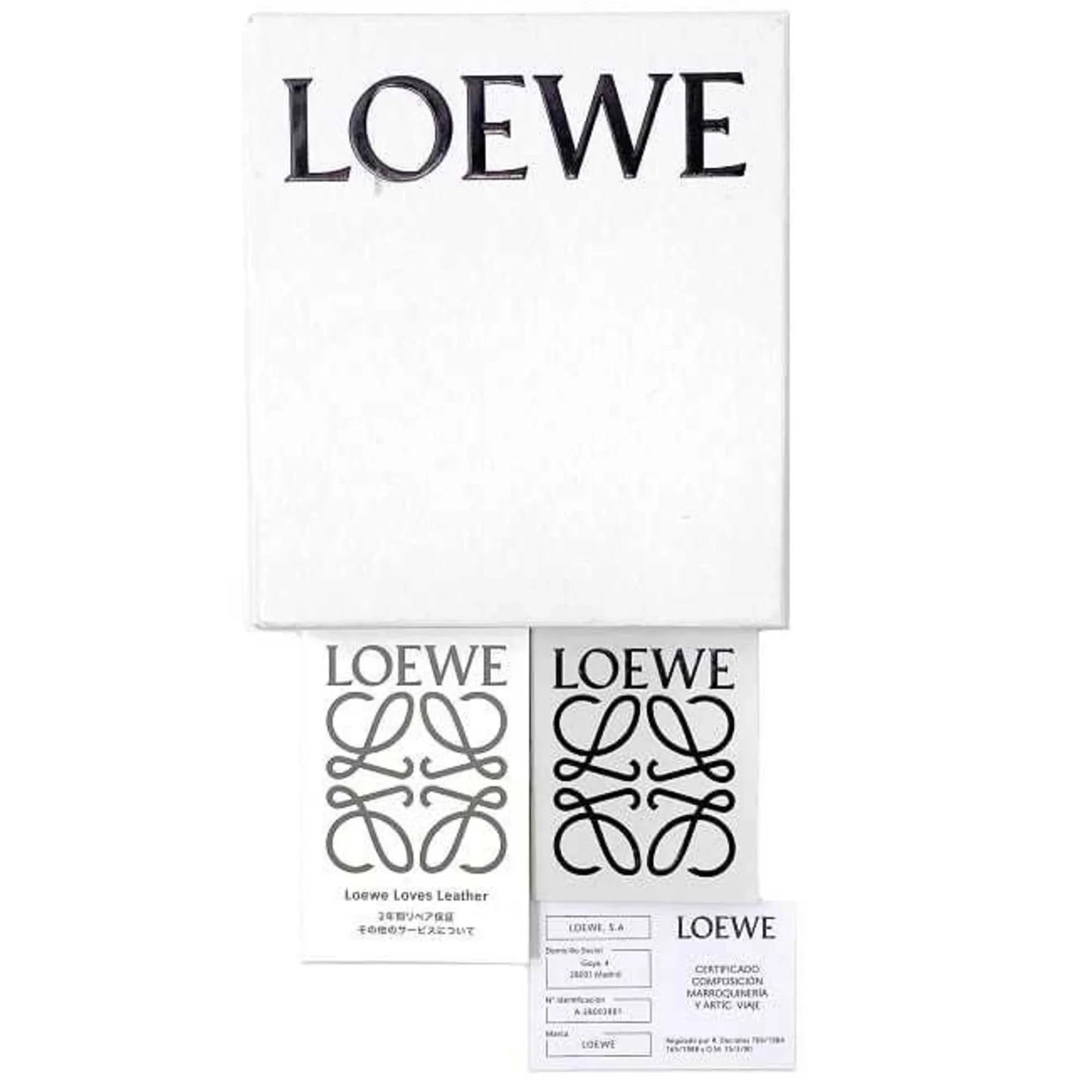 Pre-Owned Loewe trifold wallet red linen anagram leather grain LOEWE (Good)