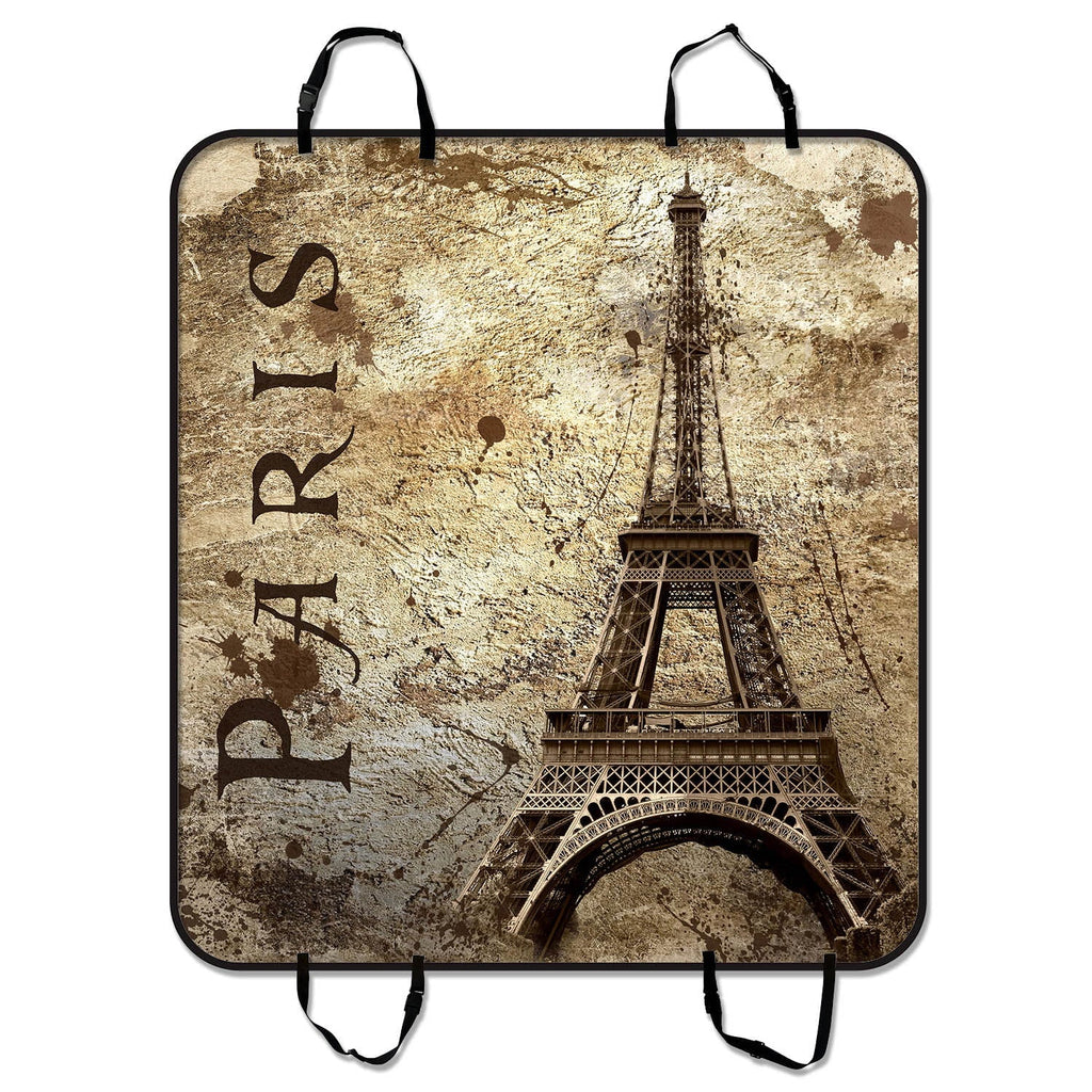 GCKG Paris Eiffel Tower Pet Car Seat Cover Dog Car Seat Mat Hammock Cargo Mat Trunk Mat For Cars Trucks and SUV 54x60 inches