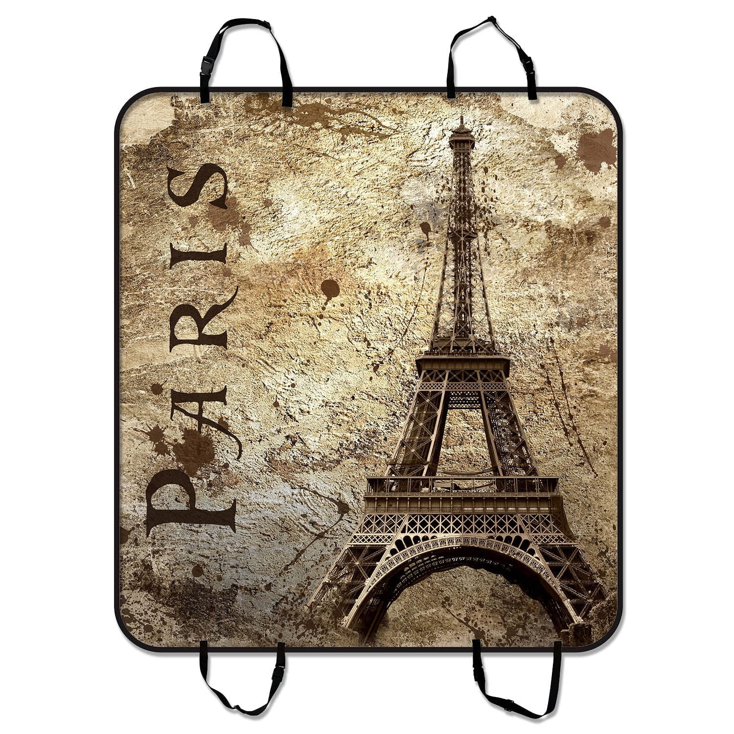 GCKG Paris Eiffel Tower Pet Car Seat Cover Dog Car Seat Mat Hammock Cargo Mat Trunk Mat For Cars Trucks and SUV 54x60 inches