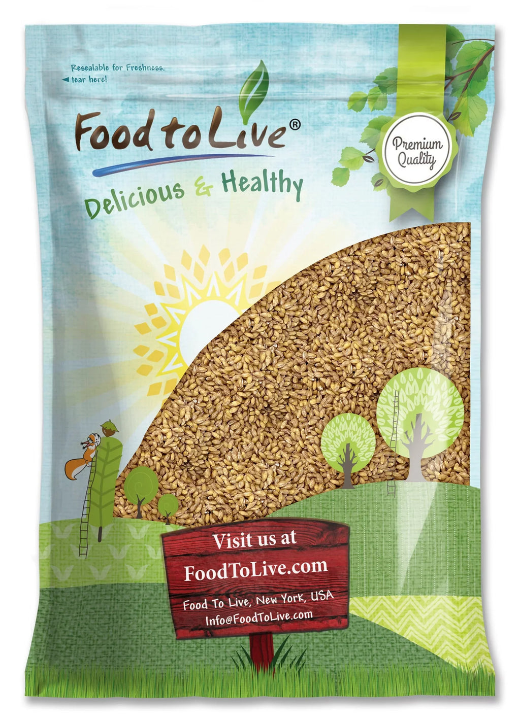 Hulled Barley, 10 Pounds — Raw, Vegan — by Food to Live