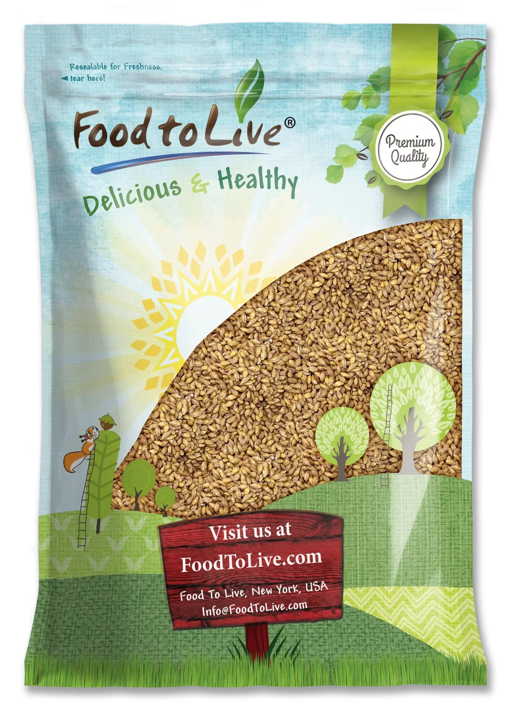 Hulled Barley, 10 Pounds — Raw, Vegan — by Food to Live