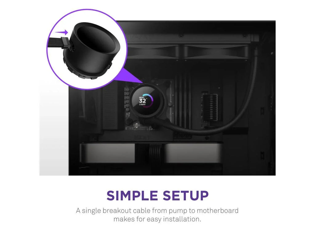 NZXT Kraken 360mm - RL-KN360-B1 – AIO CPU Liquid Cooler - LCD Display - 3 x F120P Static Pressure Fan Radiator Fans LGA 1700 / AM5 Compatible