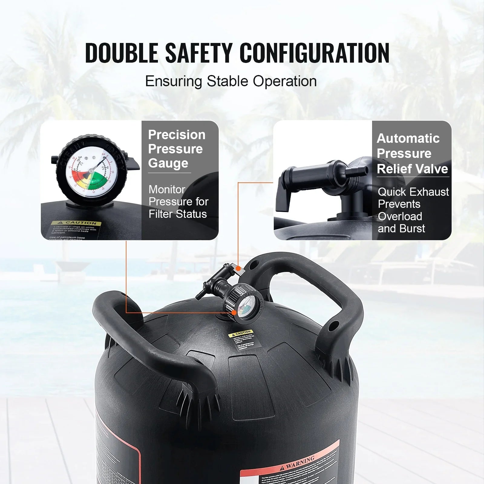 SKYSHALO 525Sq.Ft Pool Cartridge Filter In/Above Ground Swimming Pool Filtration