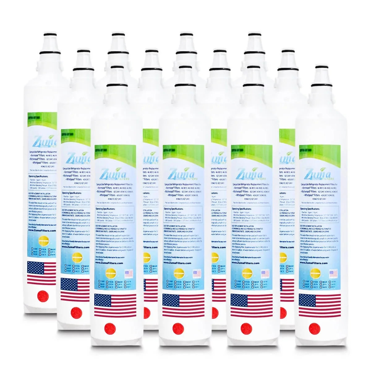 ZUMA Brand , Water Filters , Model # ZWFZ1-RF750 , Compatible with Subzero® ID27R - 12 Pack - Made in U.S.A.
