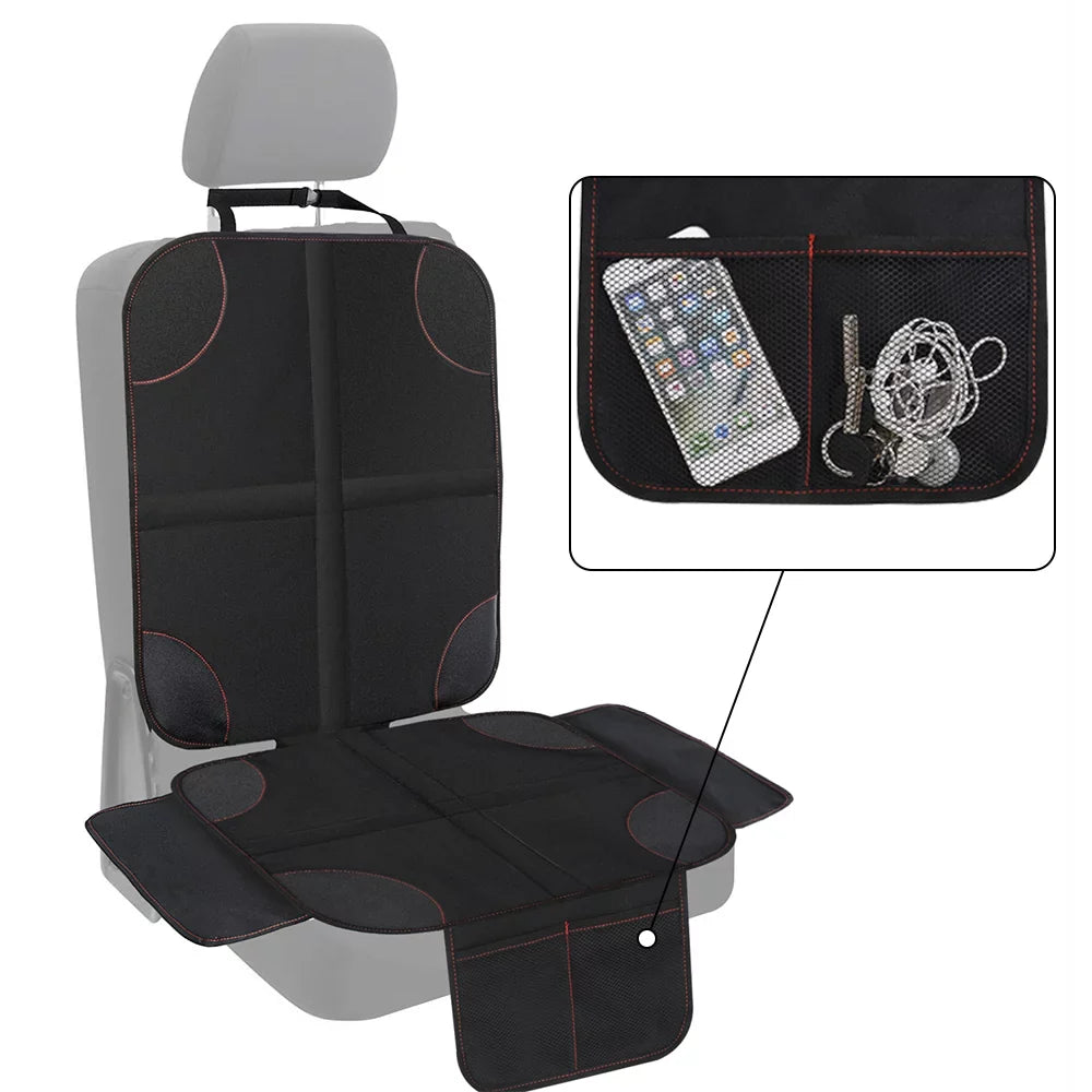 2Pack Car Seat Protector Protect Child Seats with Thickest Padding and Non-Slip Backing Mesh Pockets for Baby and Pet