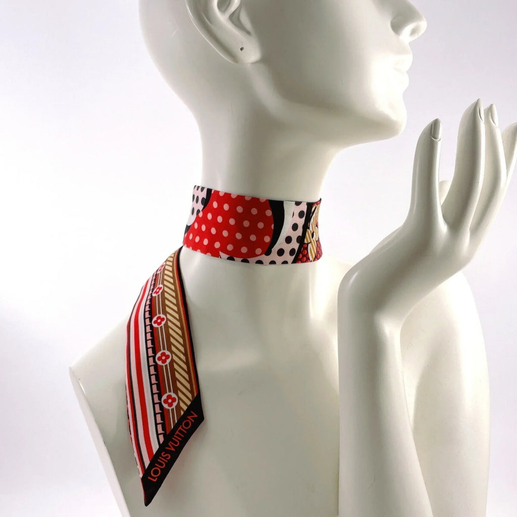 Pre-Owned Louis Vuitton Bandeau BB Pop LV Scarf Silk LOUIS VUITTON M73865 Women's Red (Good)