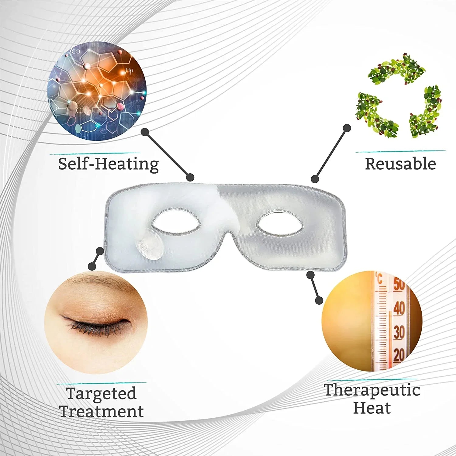 Tear Restore Open-Eye Warm Compress Mask for Dry Eyes, Styes, and Irritation