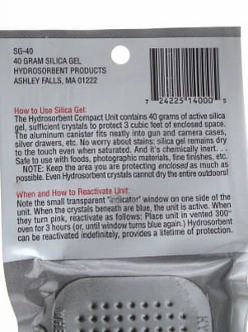 40 Gram Silica Gel Desiccant, Moisture Absorber Dehumidifier, 5