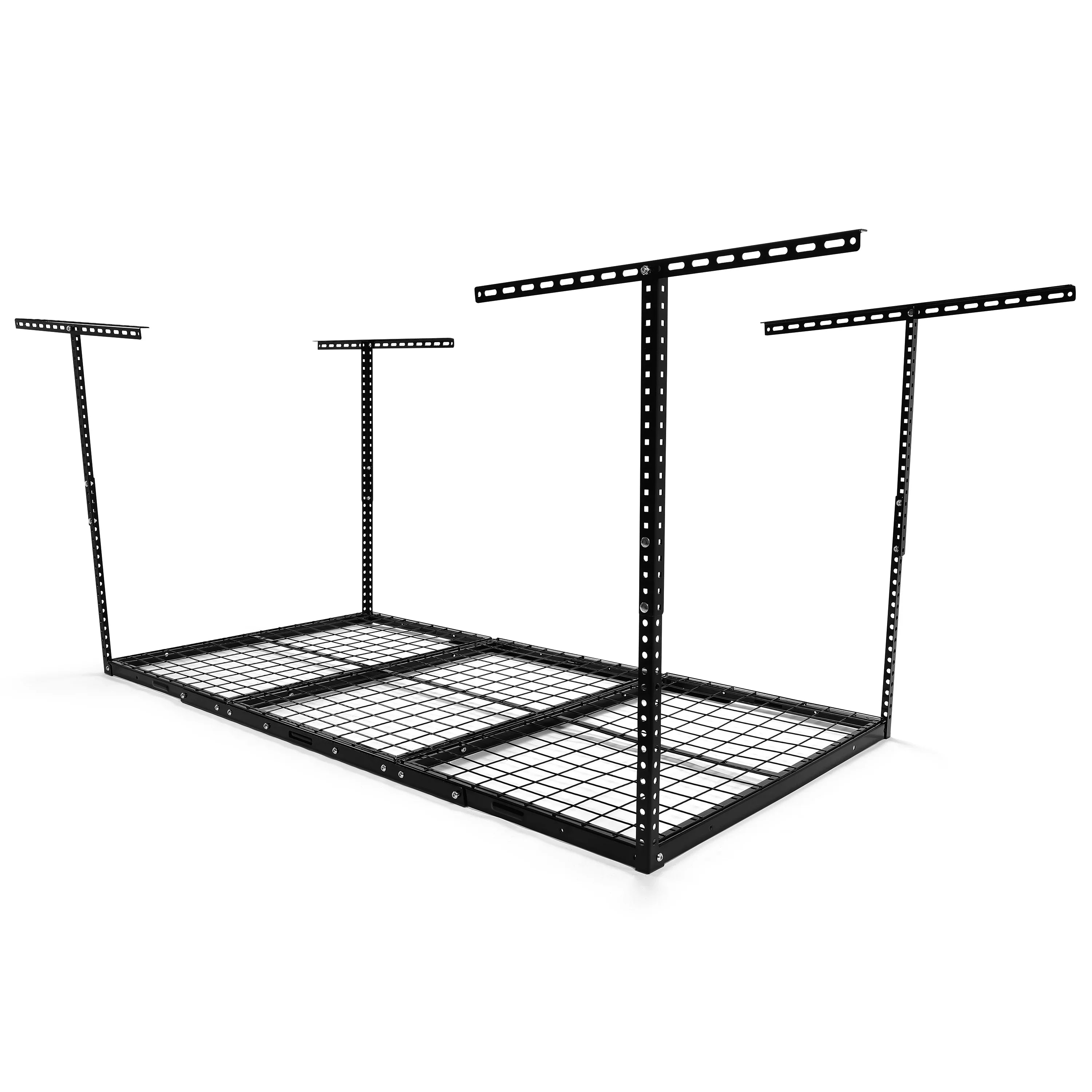 Hecasa 3 x 6 Overhead Garage Storage Rack Adjustable Garage Ceiling Mounted Storage Rack Black Steel