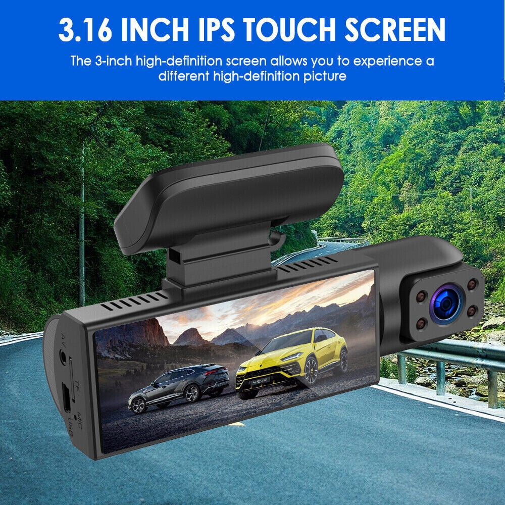 JLLOM Car DVR Dash Cam with Dual Lens Front and Inside Camera - 1080P