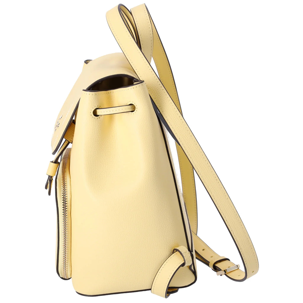 Kate Spade Kristi Refined Grain Leather Medium Flap Backpack Butter Yellow