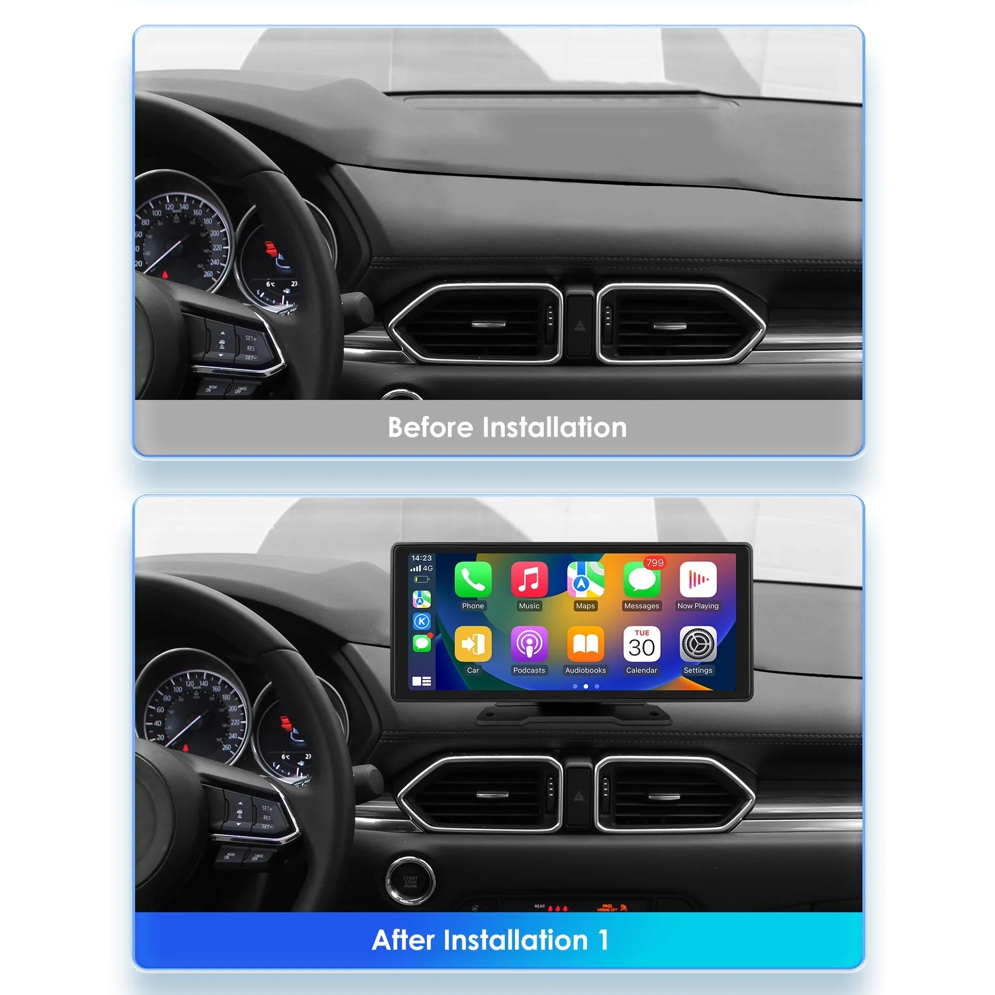 Android Auto Wireless  Carplay 360° Adjustable 10.26 Inch Touchdisplay Car Radio Stereo Head Unit Bluetooth GPS Navigation Player With Backup Camera