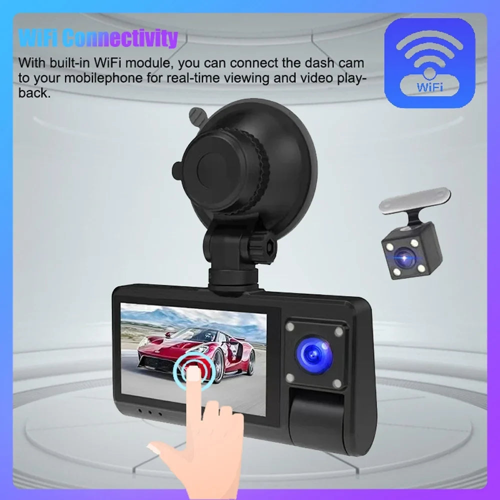Dcenta Dash Cam, Car Video Recording Camcorder with Touched Screen Mirror, WIFI Interconnection for Enhanced Auto Safety
