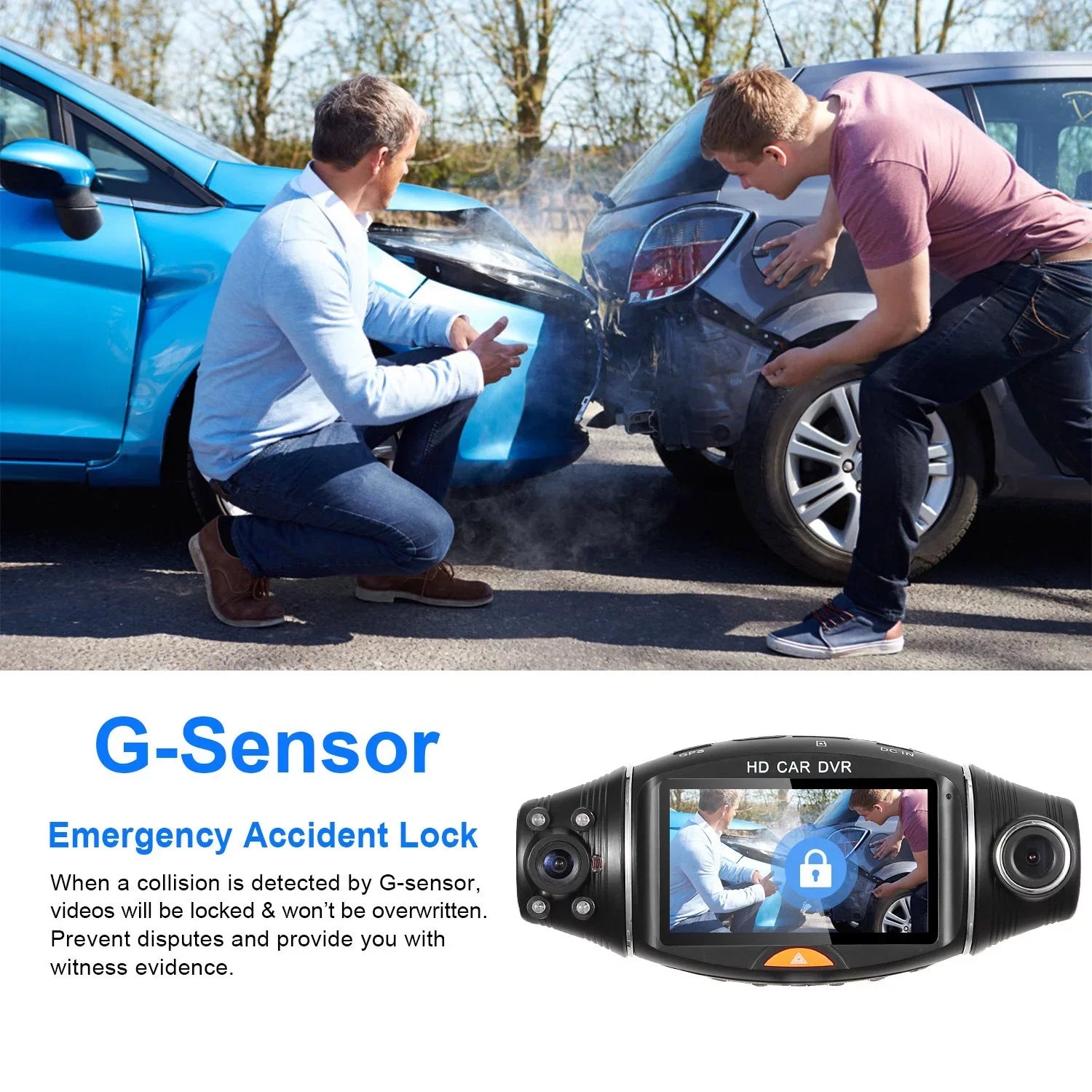 iMountek FHD 1080P Dual Lens Car DVR Dash Cam GPS Camera Video Recorder G-Sensor Night Vision