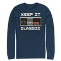 Men's Nintendo NES Classic Controller  Long Sleeve Shirt Navy Blue X Large