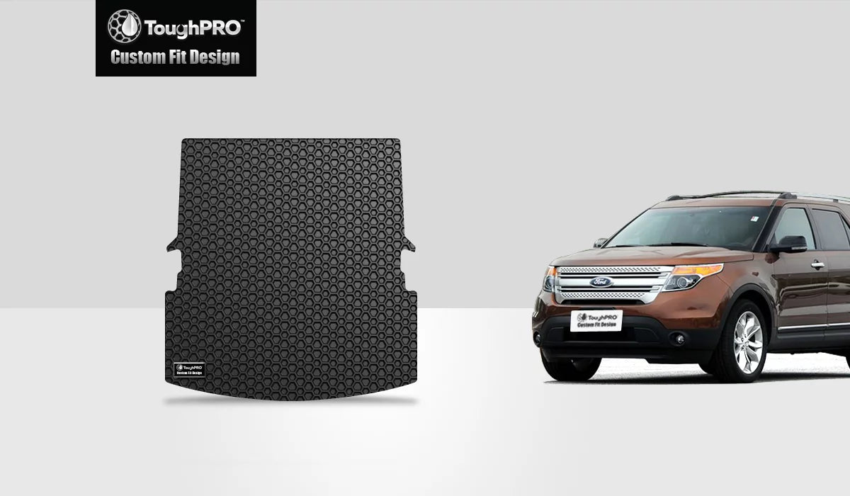 ToughPRO - Cargo Mat Compatible with FORD Explorer - All Weather Heavy Duty (Made in USA) - Black Rubber - 2018