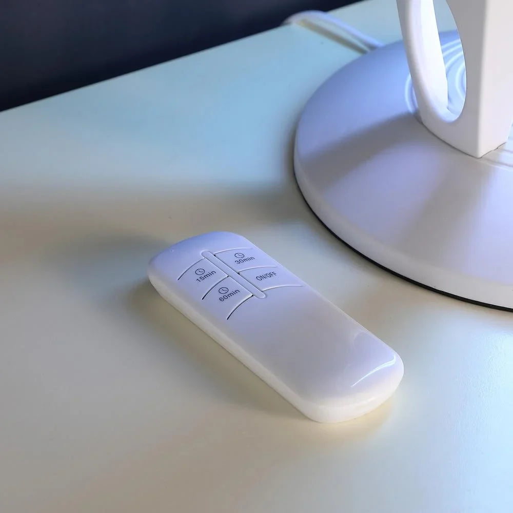 Ore International 16.5" in UV STERILIZED WHITE TABLE LAMP W/ REMOTE CONTROL
