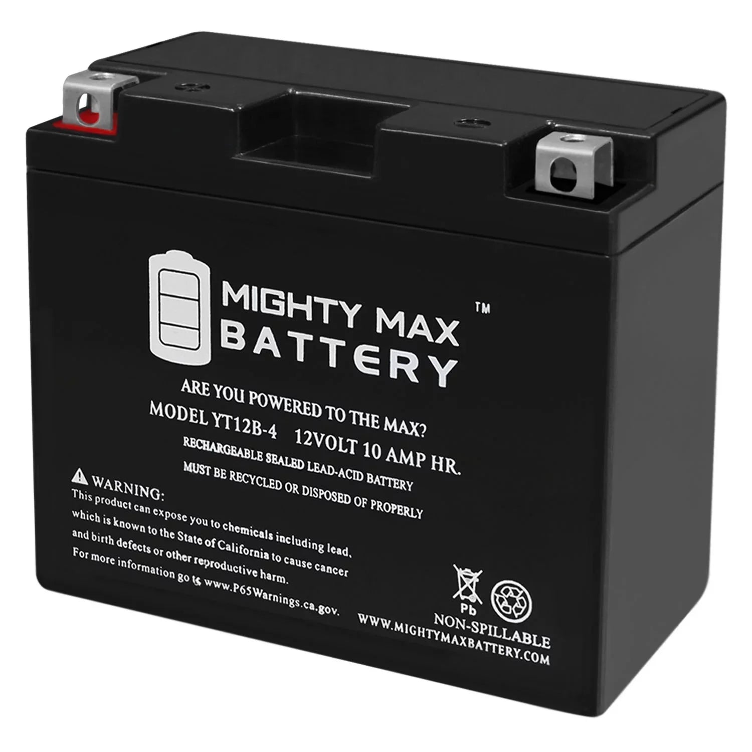 YT12B-4 12V 10Ah Battery Replacement for Yamaha V Star XVS650 15-17