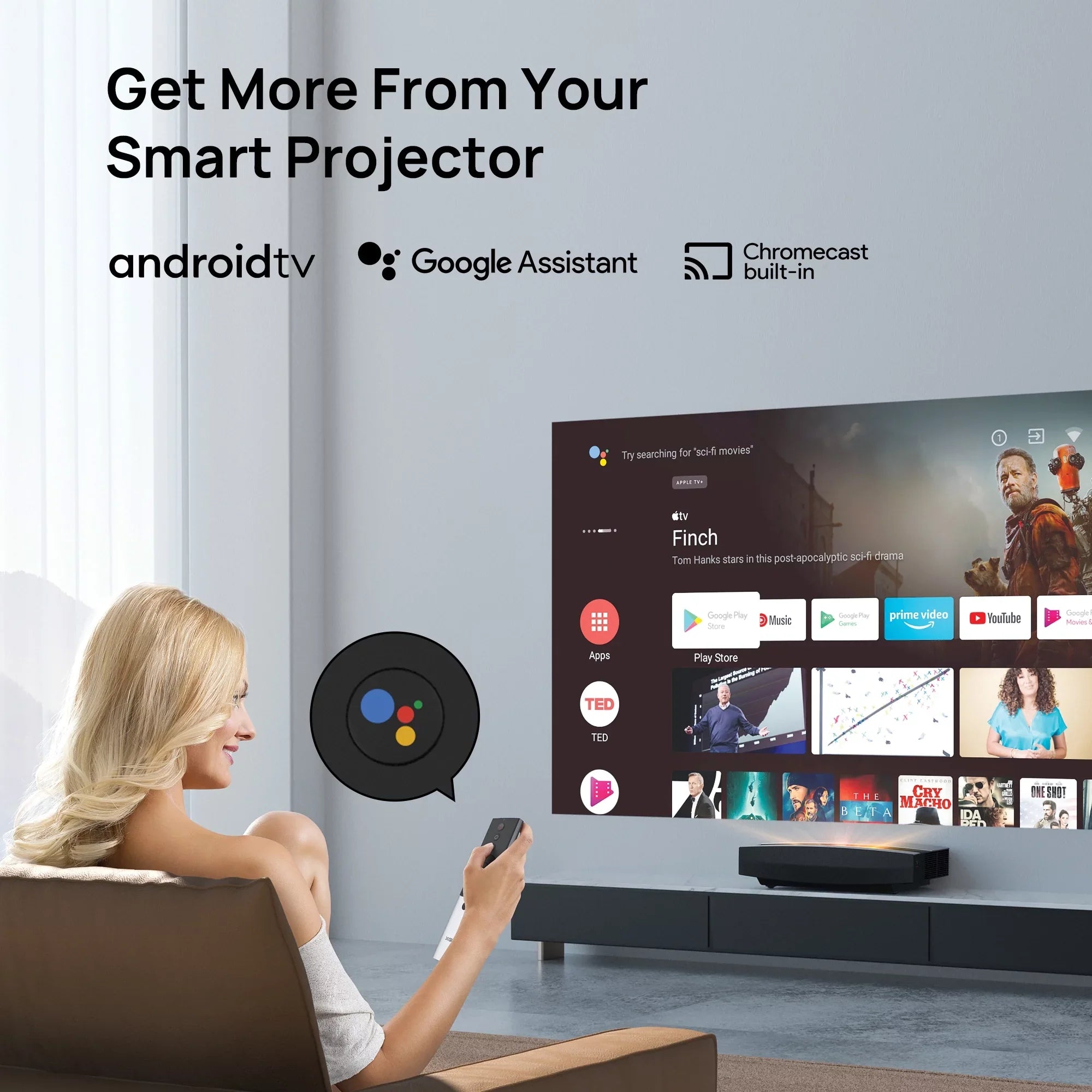 XGIMI AURA 4K Ultra Short Throw Laser Projector with Harman Kardon Speakers, Android TV OS
