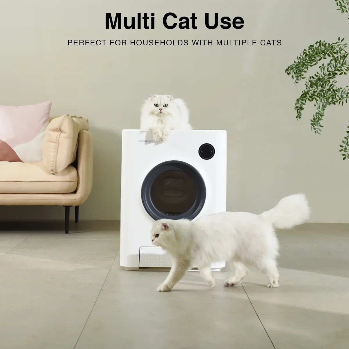 Instachew Purrclean Self-Cleaning Automatic Cat Litter Box with App Control, Support 5GHz & 2.4GHz WiFi