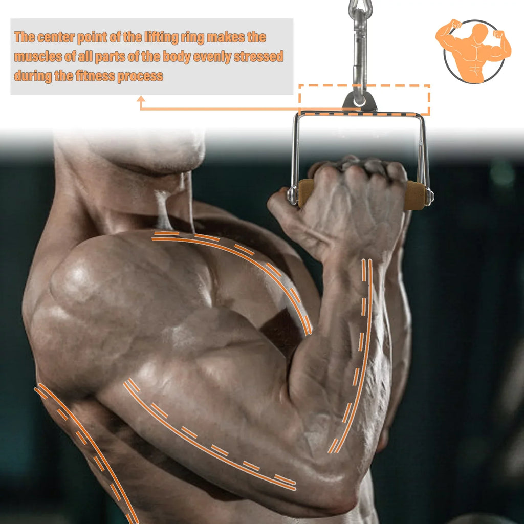 Ymam.Light V Row Double D Handles, Tight Grip Row Handle, Pulldown Handle Attachment Natural Cork Handles Non-Slip For Home Gym Cable Machine