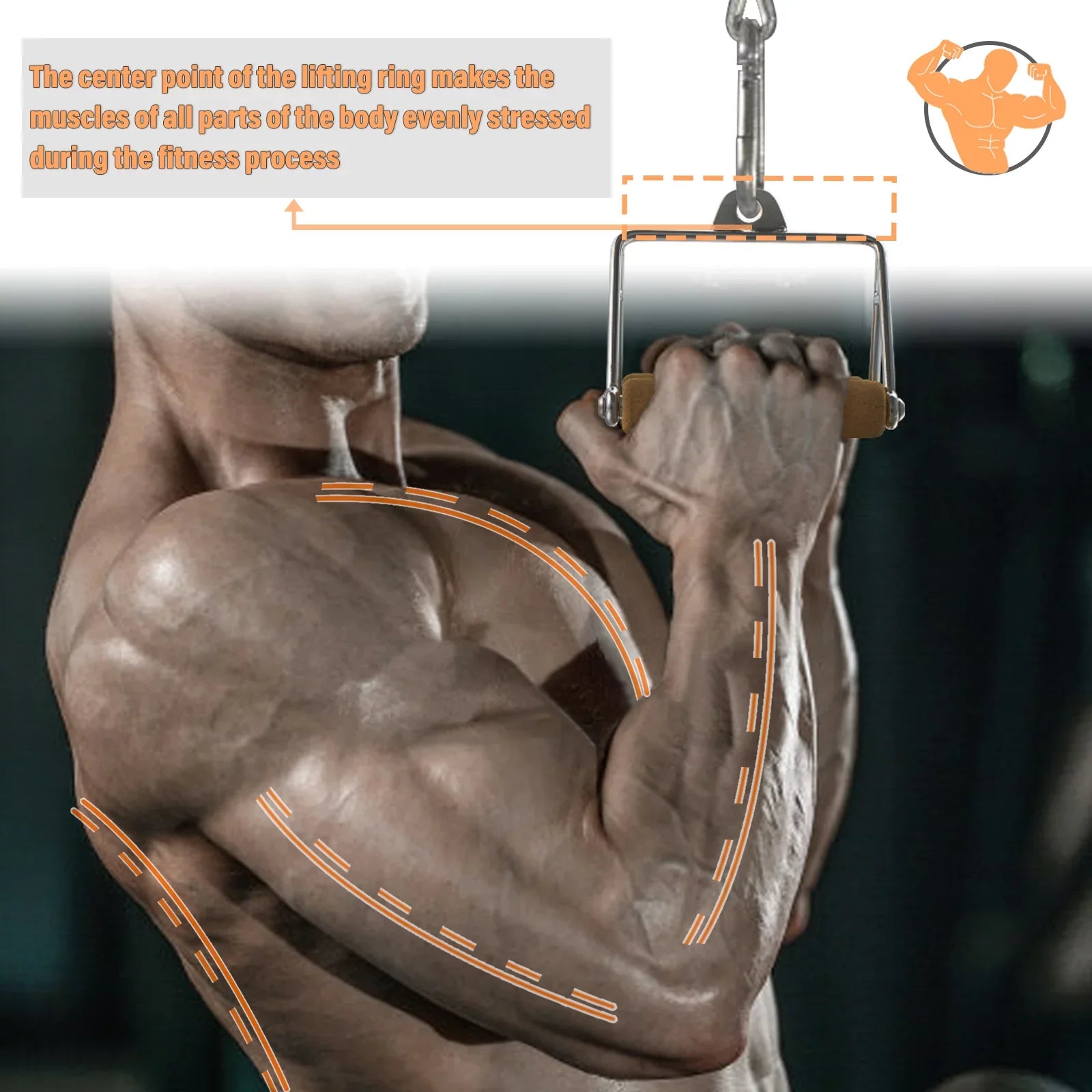 Ymam.Light V Row Double D Handles, Tight Grip Row Handle, Pulldown Handle Attachment Natural Cork Handles Non-Slip For Home Gym Cable Machine