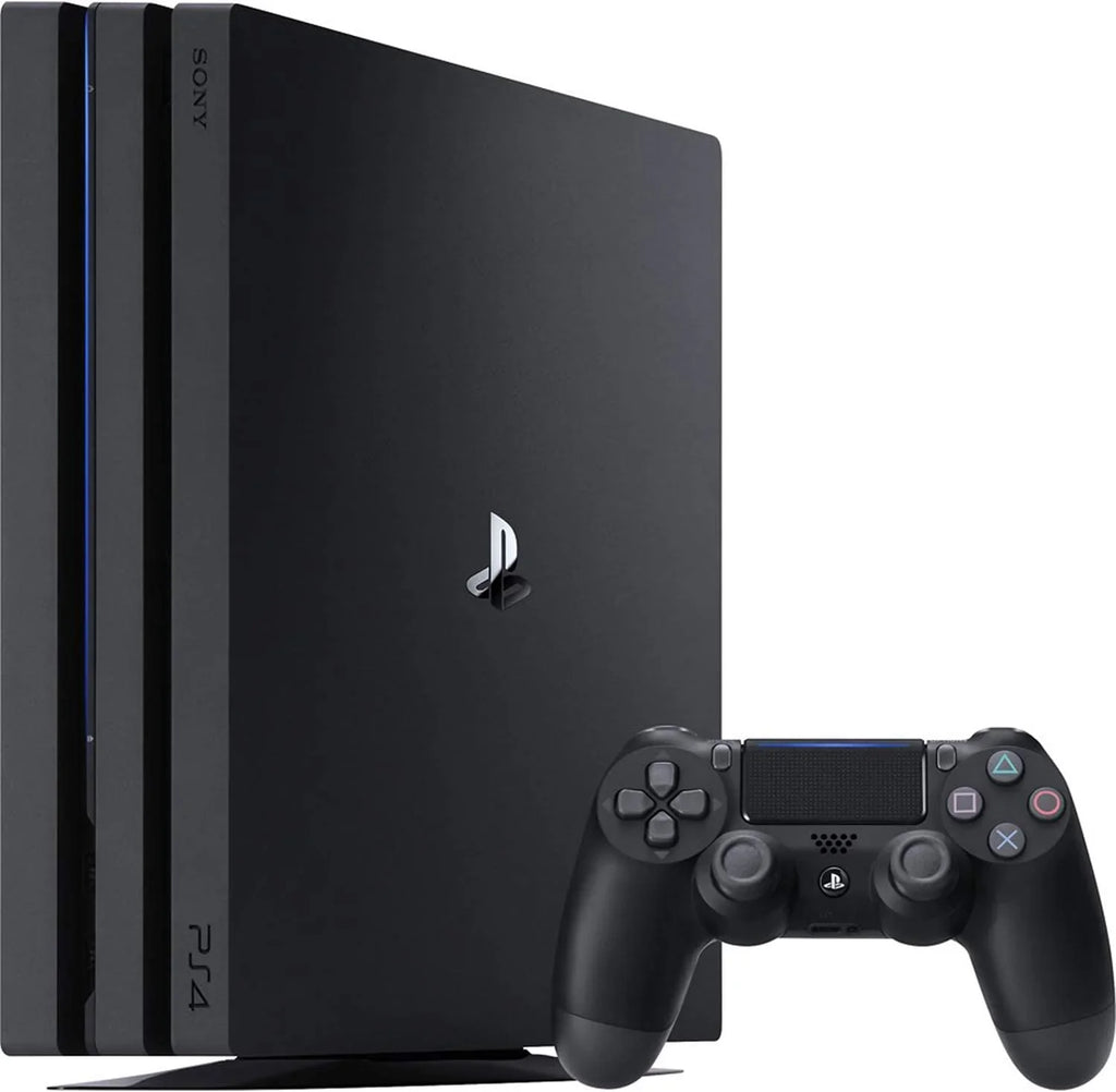 PlayStation 4 Pro 1TB Gaming Console Black HDMI Cable 2 Controller With BOLT AXTION Cleaning Kit Bundle Like New