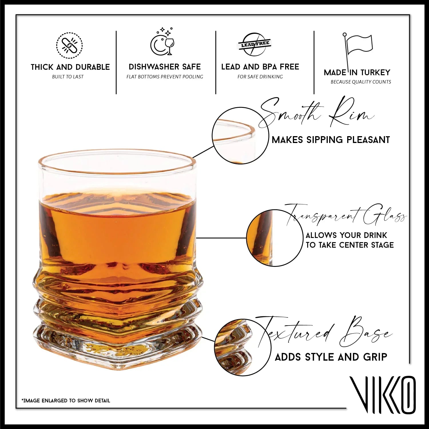 Vikko 1.9 Ounce Shot Glasses, Set of 6 Small Liquor and Spirit Glasses, Durable Tequila Bar Glasses For Alcohol and Espresso Shots, 6 Piece Mini Shooter Glass Set (Chile)