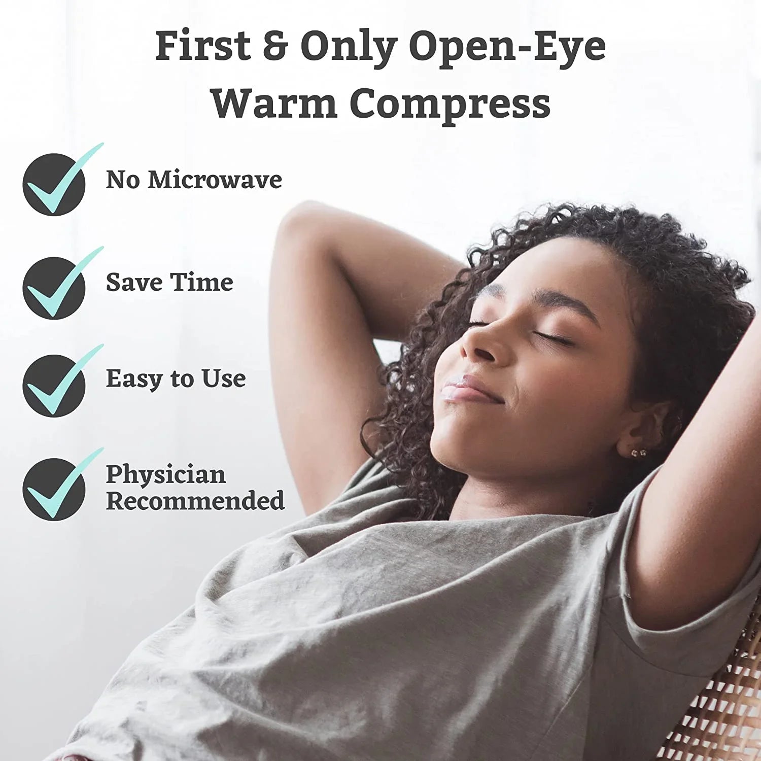 Tear Restore Open-Eye Warm Compress Mask for Dry Eyes, Styes, and Irritation