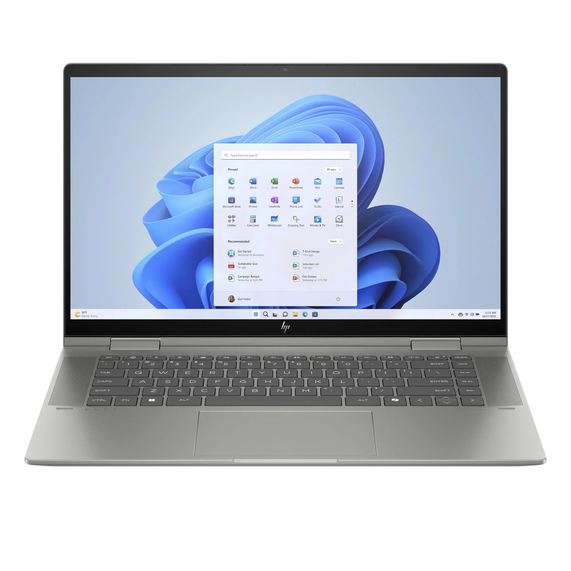 ENVY x360 15-FE1057NR 15.6" FHD Touchdisplay Laptop, Intel Core Ultra 7 155U, 16GB LPDDR5, 512GB SSD, Windows 11 Home, Mineral silver, 9R1M2UA#ABA